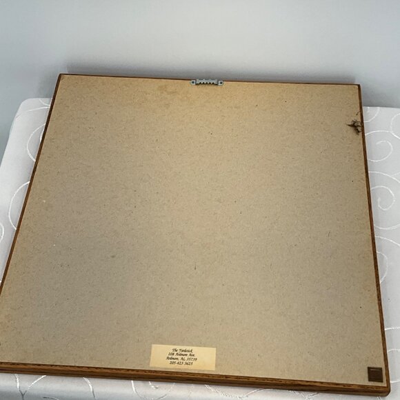 Framed Cross-Stitch Art With Wooden Chair & Quilt Scene In Oak Frame - Picture 6 of 6